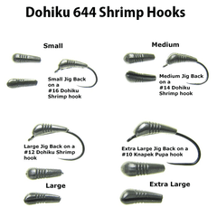 Tungsten Jig Backs and Dohiku 644 shrimp hooks