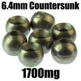 Extra Large 6.4mm Countersunk Tungsten Beads