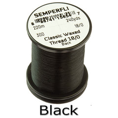 Semperfli Classic Waxed Thread 18/0Black