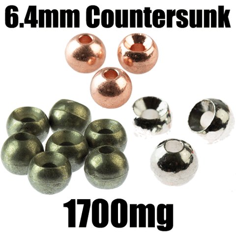 Countersunk Tungsten Beads 6.4mm 1700mg