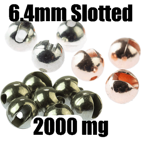 Xtra Large (6.4mm) Slotted Tungsten Beads
