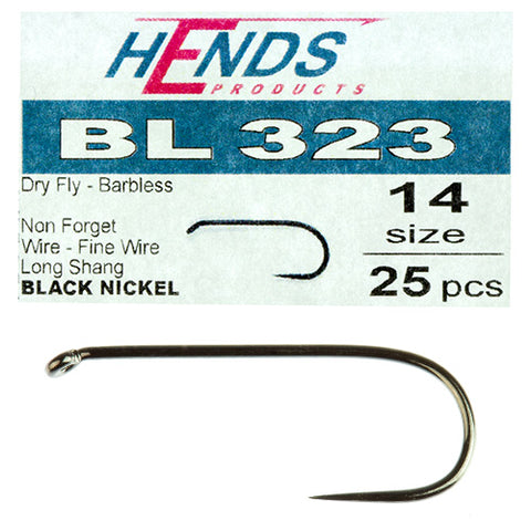 Hends BL 323 Barbless Straight shank Dry Fly Hooks