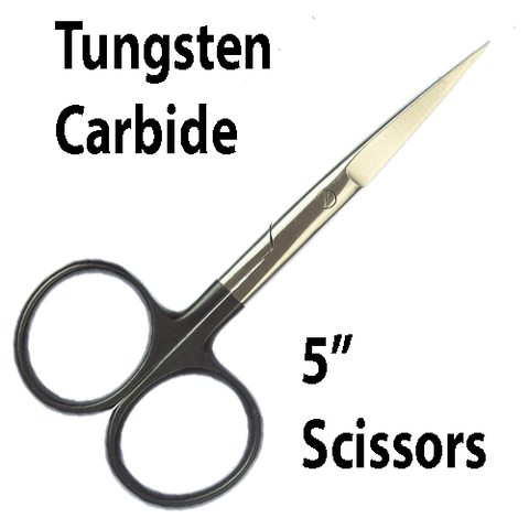 Tungsten Carbide 5" Fly Tying Scissors