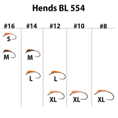 Hends BL554 Pupa Nymph hooks, tungsten jig backs