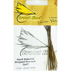 Peacock Quills hand stripped Golden Olive