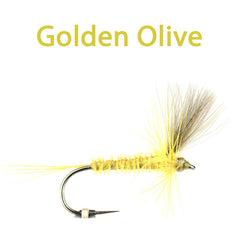 CDC Winged Hackled Dries, Golden olive