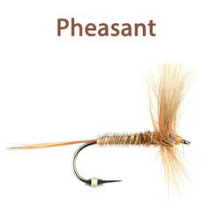 CDC Winged Hackled Dries, pheasant