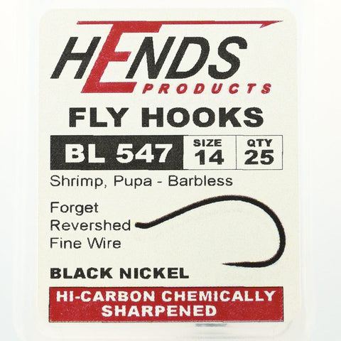 Hends BL 547 Barbless Shrimp Pupa Hooks