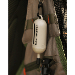 Monomaster Waste Line Tool on wading jacket