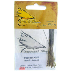 Hand Stripped Peacock Quills Olive