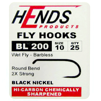 Hends Barbless Wet Fly Hooks BL 200