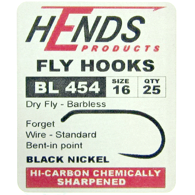 Hends Barbless Dry Fly Hooks BL 454